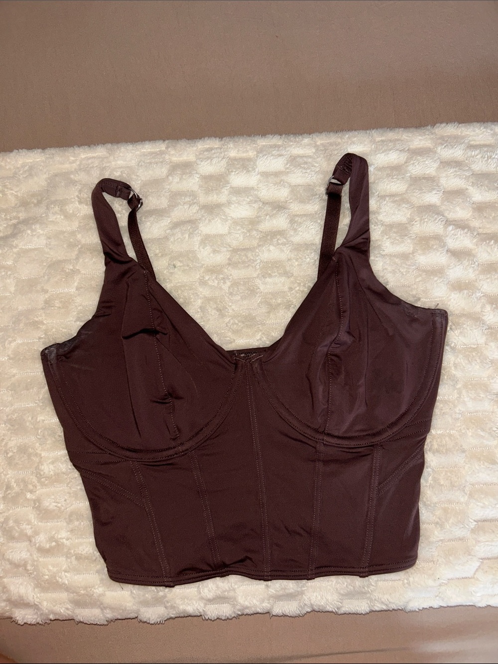 Gilly Hicks Dark Brown Longline Crop Top